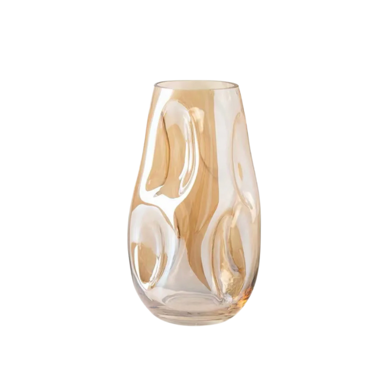 Abstract Amber Glass Vase